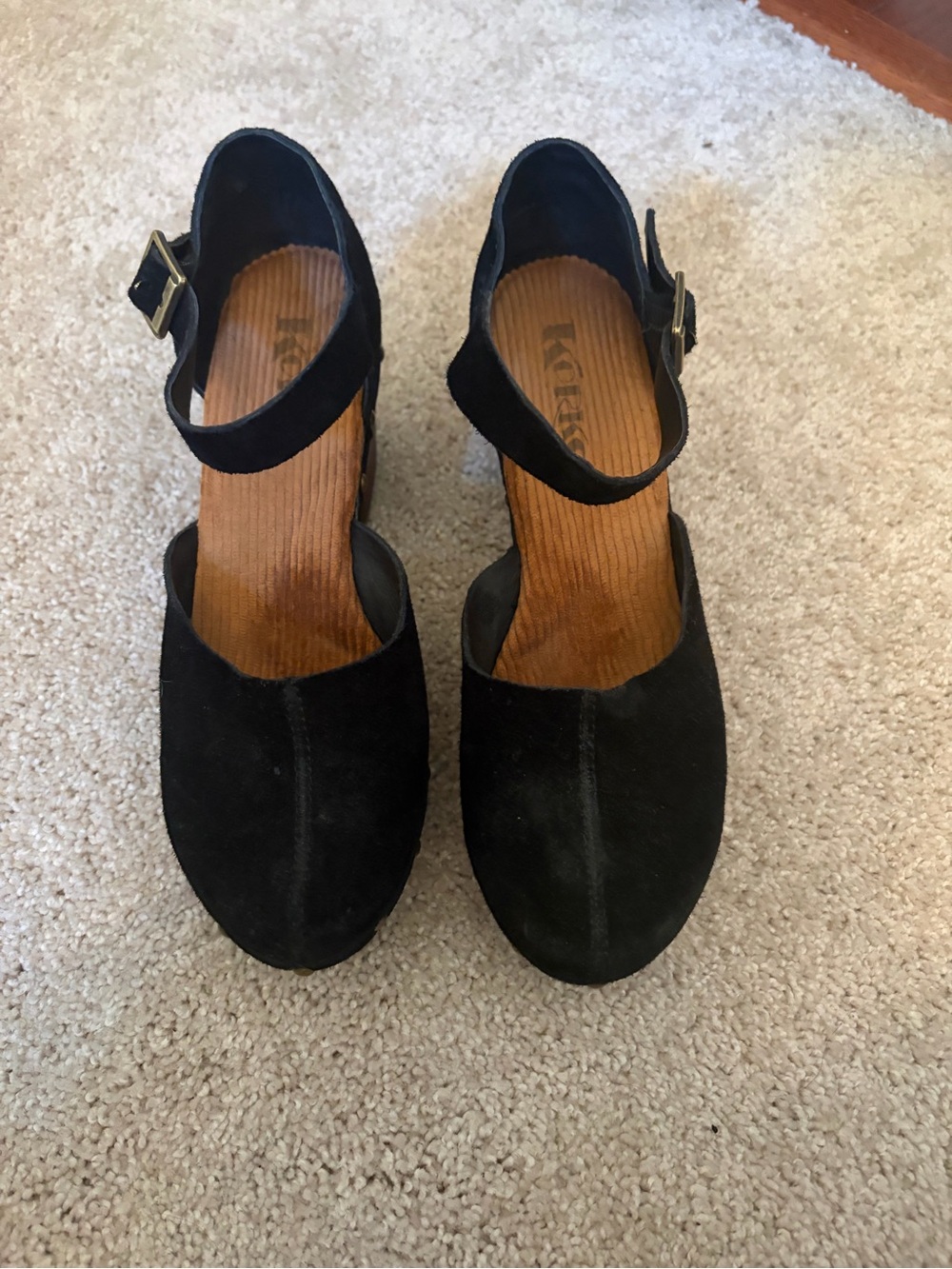 Black Suede Women's Ankle-Strap Heels